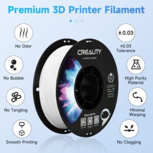 CREALITY Official 3D Printer Filament, PETG Filament 1.75mm No-Tangling, Strong Bonding and Overhang Performance Dimensional Accuracy +/-0.02mm, 2.2lbs/Spool