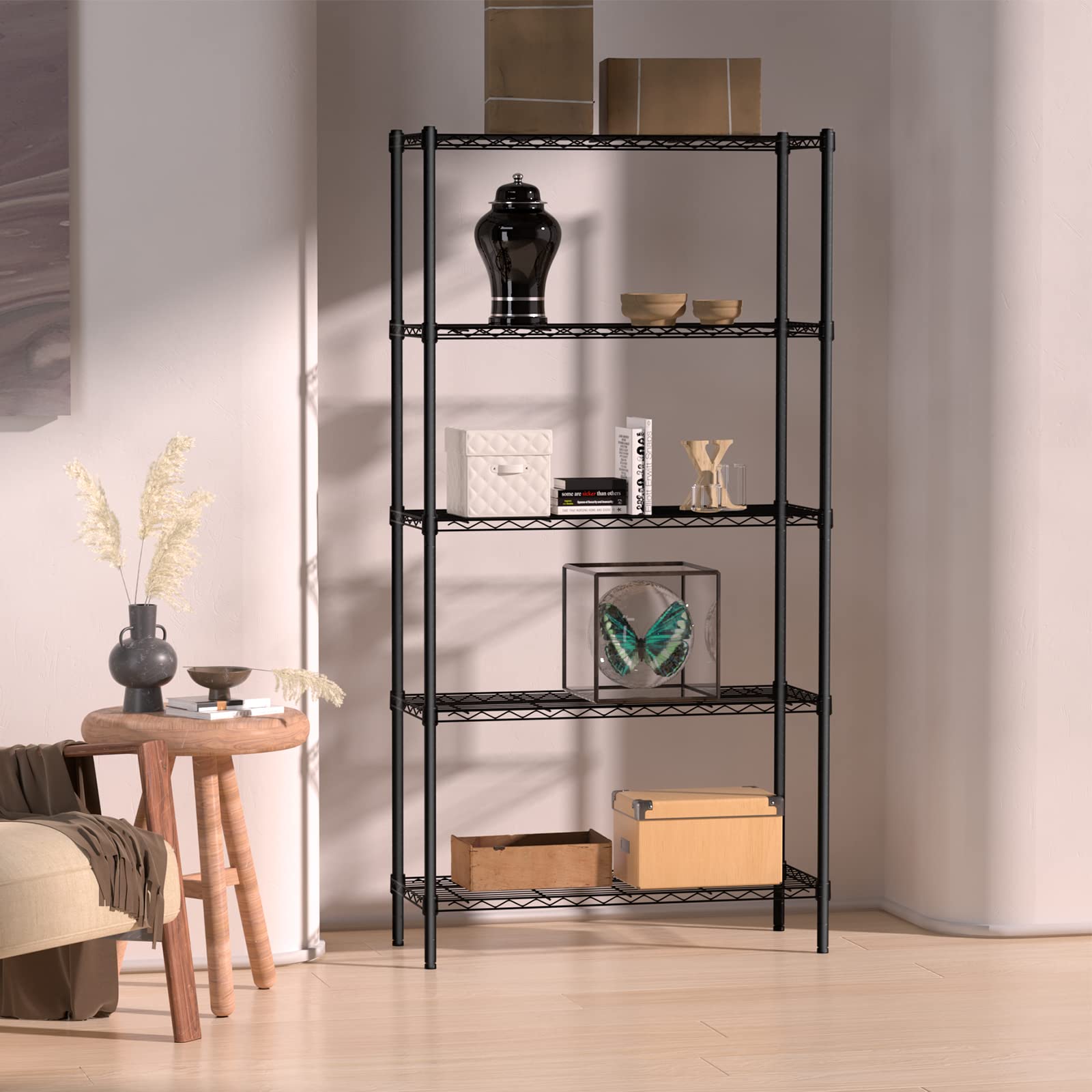 WORKPRO 5-Tier Wire Shelving Unit, 36”W x 14”D x 72”H Metal Storage Shelves Rack, Heavy Duty Utility Shelving, 1750 LBS Load Capacity (Total), Kitchen, Living Room, Basement, Garage