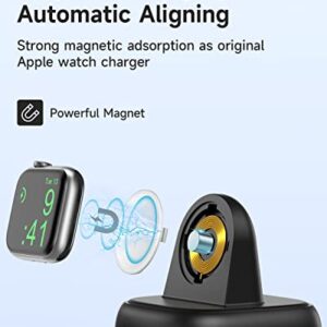 NEWDERY Charger Stand for Apple Watch, Portable Watch Charger for iWatch with USB C Cable,Fast Charging,Wireless Charging Station for iWatch series Ultra/8/7/6/5/3/2/SE, 49/45/44/42/41/40/38 mm, Black