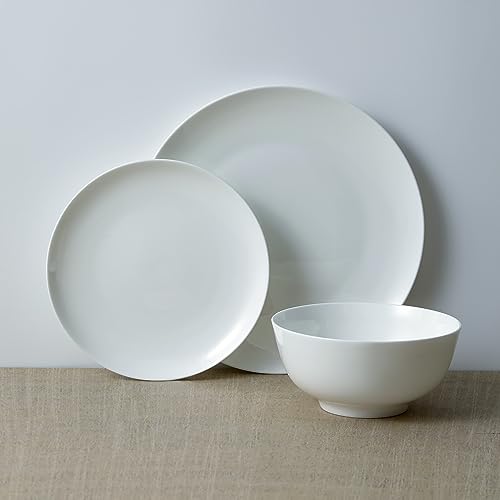 Stone Lain Blair Bone China 12-Piece Dinnerware Set, White