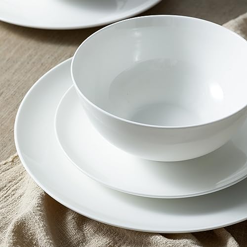 Stone Lain Blair Bone China 12-Piece Dinnerware Set, White