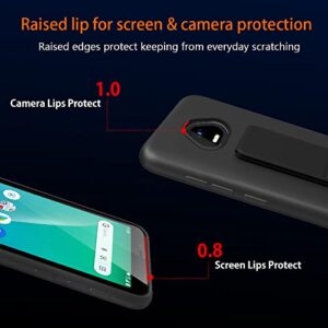 Case for SCHOK Volt SV55 SV55216 Phone Case,Stand Case with Tempered Glass Screen Protector Hide Telescopic Kickstand Shockproof Protective Cover TPU Silicone Case for SCHOK Volt SV55 SV55216 (Black)