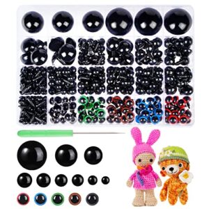 816 pcs safety eyes for crochet 6-30mm plastic colorful safety eyes for amigurumi with washers black stuffed animal eyes for craft teddy bear