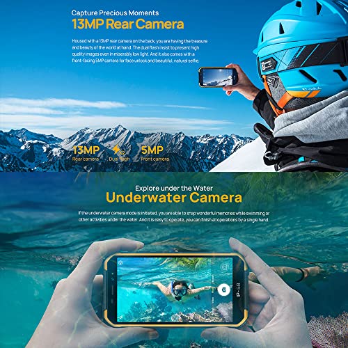 Ulefone Armor X6 Pro 2023 Rugged Smartphone Unlocked, Android 12 4GB+32GB Waterproof Cell Phone, 13MP+5MP Camera, 5.0" HD+ Screen 4000mAh Battery Dual SIM 4G Rugged Phone Support NFC GPS OTG Black