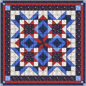 material maven precut quilt kit rockets red glare, patriotic red, white and blue
