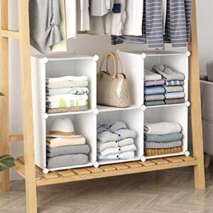 MAGINELS Cube Storage Organizer 5-Cube (11.8"x11.8") Narrow Cabinet Closet Storage Shelves Plastic Storage Shelving for Bedroom, Living Room, Office, White with Doors