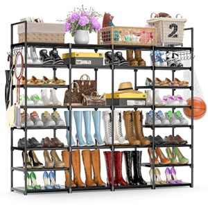 polegas large shoe rack shoe organizer for 62-66 pairs shoes and boots, metal shoe rack organizer, 8 tiers shoe storage shelf, space saving shoe cabinet for entryway closet garage bedroom cloakroom