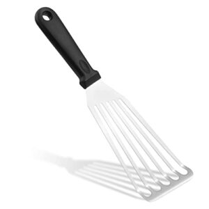 sihuuu fish turner spatula, stainless steel kitchen steak spatula, slotted fish spatulas for cooking,flipping, frying fish, meat, eggs, steak, chicken chop(black)