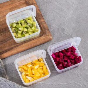 QWERF 4Pcs Sliced Cheese Container for Fridge With Flip Lid, Butter Block Cheese Slice Storage Box, Vegetable and Fruit Fresh-Keeping Box, Portable Leakproof Clear Food Fridge Organizer with Flip Lid