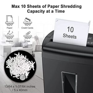 Bonsaii 10 Sheet Cross Cut Paper Shredder for Home Office Use & 12 Pack Lubricant Sheets