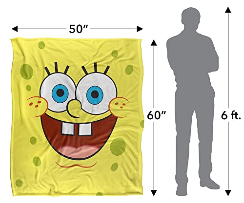 Spongebob Blanket, 50"x60" Spongebob Goofy Smile Face Silky Touch Super Soft Throw Blanket