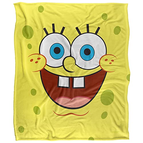 Spongebob Blanket, 50"x60" Spongebob Goofy Smile Face Silky Touch Super Soft Throw Blanket