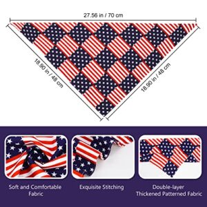 PETLOFT Dog Bandanas (2 Pack), Pet Adjustable Holiday Bandanas for Pet Cat Dog Kitty Puppy Pet Gift Present, USA Flag