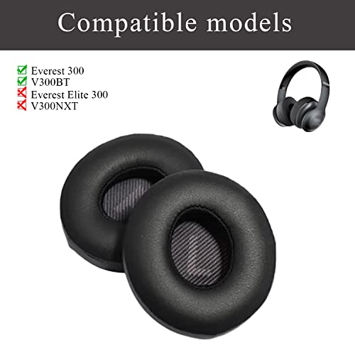 Aiivioll Protein Leather Replacement Earpads for Everest 300, V300BT Headphone Earpads, Headphone Ear Cushions, Headset Earmuffs Repair Parts (Black)