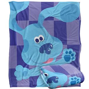 blues clues blanket, 50"x60" blue's clues large blue silky touch super soft throw blanket