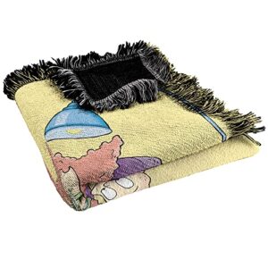 LOGOVISION Rugrats Blanket, 50"x60" Rugrats Get Caught Reading Woven Tapestry Cotton Blend Fringed Throw Blanket