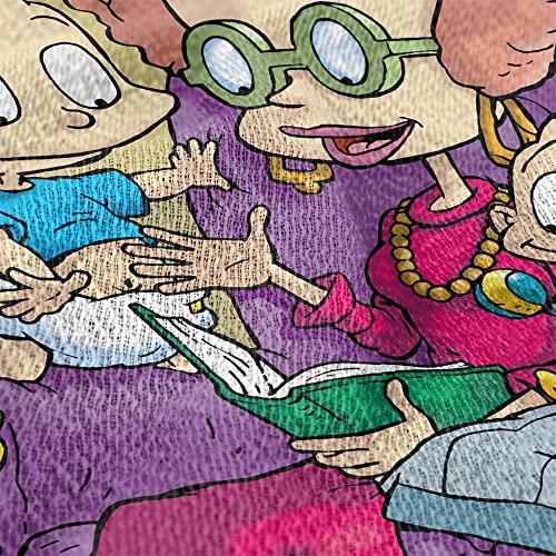 LOGOVISION Rugrats Blanket, 50"x60" Rugrats Get Caught Reading Woven Tapestry Cotton Blend Fringed Throw Blanket