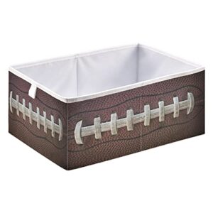 ollabaky american football laces cube storage bin, foldable fabric storage cube basket cloth organizer box with handle for closet shelves drawers, nursery storage toy bin - r