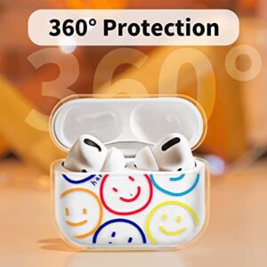 MOLOSLEEVE Cute Airpod Pro Clear Case with Keychain, Cartoon Smiley Face Design Soft Silicone Smooth Shockproof Compatible with Airpods Pro Charging Case for Girls Kids Women