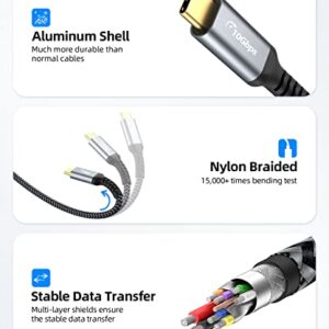 SUNGUY 10Gbps Android Auto USB C Cable, 1.5FT 3A USB 3.1 Gen 2 Fast Charging & Data Transfer USB C to USB A Cable, Compatible with Samsung T7, Galaxy S23 S22 S21 Ultra Note 20, Pixel 7 6 5, SSD