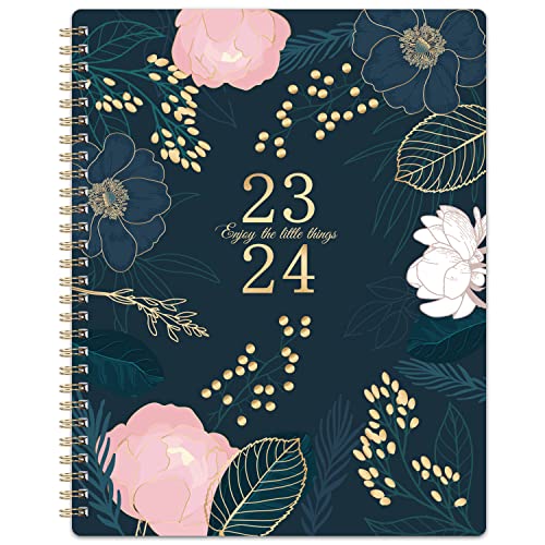 Planner 2023-2024 - July 2023 - June 2024, 2023-2024 Academic Planner with Weekly and Monthly Spreads, 8’’ x 10", Monthly Tabs, Twin-wire Binding, Thick Paper, Check Boxes, Flexible Cover, Perfect Daily Organizer