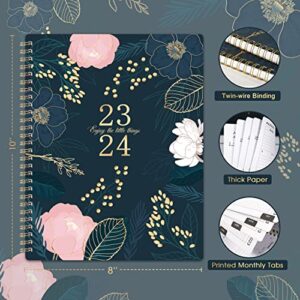 Planner 2023-2024 - July 2023 - June 2024, 2023-2024 Academic Planner with Weekly and Monthly Spreads, 8’’ x 10", Monthly Tabs, Twin-wire Binding, Thick Paper, Check Boxes, Flexible Cover, Perfect Daily Organizer