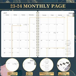 Planner 2023-2024 - July 2023 - June 2024, 2023-2024 Academic Planner with Weekly and Monthly Spreads, 8’’ x 10", Monthly Tabs, Twin-wire Binding, Thick Paper, Check Boxes, Flexible Cover, Perfect Daily Organizer