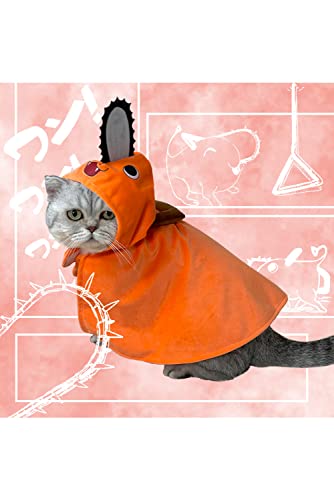 Wolancy Pochita Cat Dog Costume Chainsaw Cloak for Pet Halloween Clothes