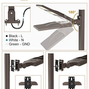 LED Parking Lot Light 320W 44800LM LED Shoebox Light Adjustable Arm Mount 5000K LED Pole Lights Outdoor, IP65 Commercial Area Street Lighting with Photocell for Parking Lot Roadway, UL&DLC