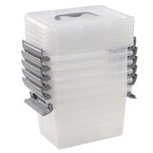 yuright 3.5 l latch box bin with lid, 6 packs, plastic storage container