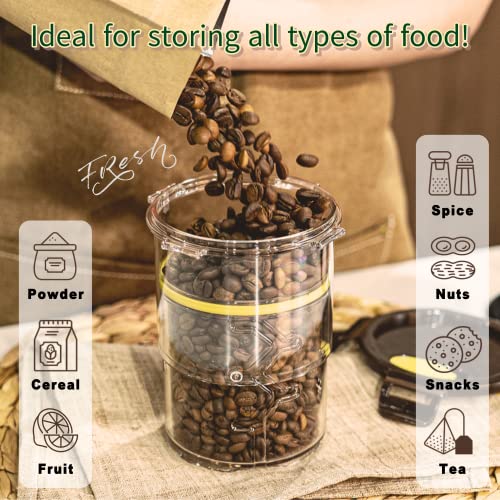 PUZZLE LOCK Adjustable Coffee Canister - Airtight Storage Container for Coffee Beans and Grounds, Tea, Spice (12.7oz, Medium)