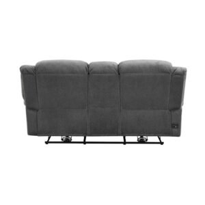 Lexicon Brennen Microfiber Power Double Reclining Loveseat in Charcoal