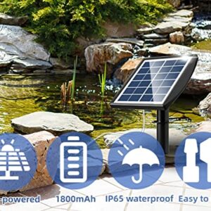 Solar Aerator Air Pump/Oxygenator for Fish Tank and Pond, 2.5w, No Noise Design with Oxygen Pipe and 3 Air Bubble Stones, Oxygen Supply for Various Tanks/Pond/Aquarium/Gardening Water Circulation