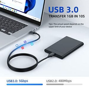 USB 3.0 to Micro B Cable 1 Feet, USB Type A to Micro B Cord Male to Male with Gold-Plated Connector Compatible with Hard Drive, Samsung Galaxy S5, Note 3, Camera and More