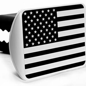 eVerHITCH U.S. American Flag Black & White Metal Hitch Cover with 5/8-Inch Pin Diameter Trailer Hitch Lock (Fits 2" Receiver, B&W with Locking Pin)