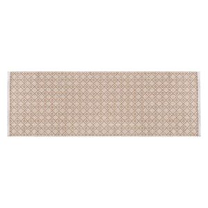 the beer valley diamond woven runner rug 2'x6' - beige, anti-slip farmhouse cotton rugs for hallway kitchen living room - 24x72 inches