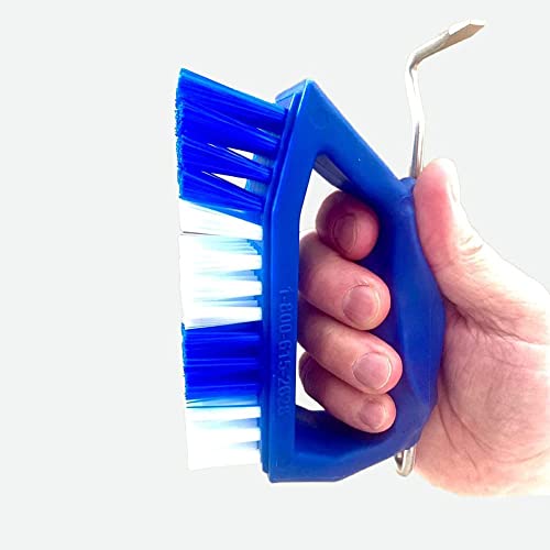 Kelcie's Pick Brush Cleaning Tool For Horses - Easy To Use - Slip Proof - Hoof Pick and Brush - Best Horse Grooming Tool - Great Grip Horse Brush