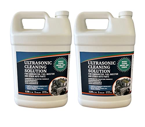 Ultrasonic Cleaner Solution for Carburetors and Engine Parts, Ultrasonic Cleaning Solution and Washing Compound for Ultrasonic and Immersion Washers - Concentrated (2 Gallons)