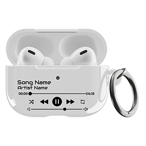 Custom Song AirPods Pro Case with Your Text - Best Personalized AirPods Case with Keychain Choose Your Favorite Song Add Music Artist for Men or Women