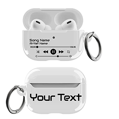 Custom Song AirPods Pro Case with Your Text - Best Personalized AirPods Case with Keychain Choose Your Favorite Song Add Music Artist for Men or Women