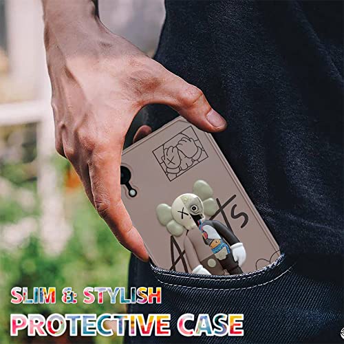 DOWINTIGER Cool iPhone XR Case for Boys Men, Kawaii 3D Cartoon Street Fashion Shockproof Protection TPU and IMD Protective Designer Case for iPhone XR - Black