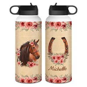 winorax horse gifts for women personalized just a girl who loves horse water bottle stainless steel insulated sport bottles travel cups 20oz 30oz birthday christmas inspirational gift idea