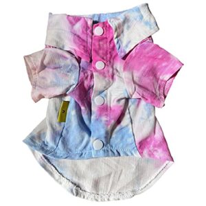 loyalfurry soft dog shirts stylish tie dye pet summer clothes casual doggie puppy cat apperal outfit for small dogs (medium)