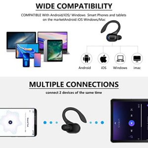 JAKPAK Bluetooth Earpiece for iPhone 13 Pro Max Wireless Bluetooth Headset V5.2, Driving Earpiece with Mic for Driving/Business/Office, Hands-Free Earphones for Galaxy S22 Ultra (Only for Right Ear)