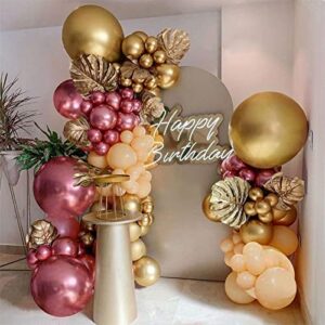 TOPLLON Rose Gold Balloon Arch Kit 130 Pcs, Pink Gold Balloons Garland Nude Metallic Mauve Balloon Baby Shower Decorations for Girl Bridal Shower Birthday