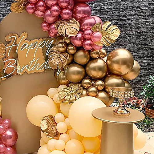 TOPLLON Rose Gold Balloon Arch Kit 130 Pcs, Pink Gold Balloons Garland Nude Metallic Mauve Balloon Baby Shower Decorations for Girl Bridal Shower Birthday