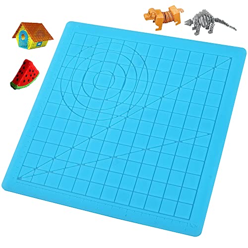 Small Size 3D Pen Mat - 3D Printing Mat for Beginners - 6.7x6.7 inch 3D Pen Mat for 3D Pens - 3D Pen Accessories Compatible with Stencils - Blue