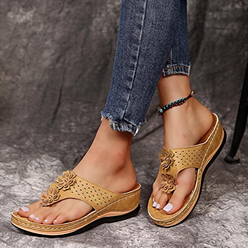 UQGHQO summer sandals for women 2022 dressy Platform Wedge Sandals for Womens Ankle Buckle Strap Sandals Open Toe Espadrilles Shoes Summer Casual Sandals Women's Platform & Wedge Sandals