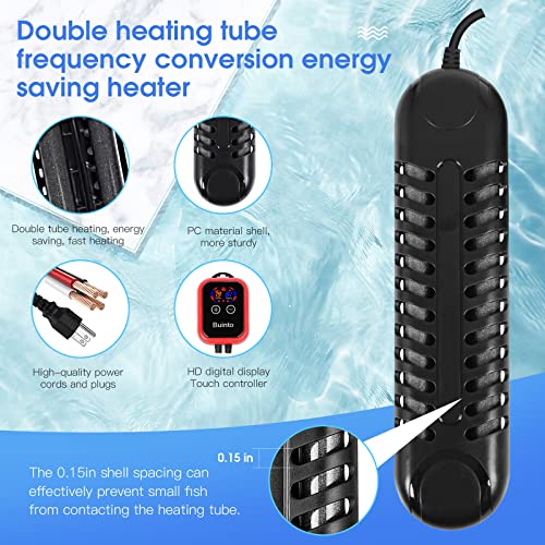 Buinto Fish Tank Heater. Aquarium Heater. Small Pond Heater. 800W. 1200W Double-Tube Heating, Energy Saving and Power Saving. Suitable for Freshwater and Saltwater Aquariums (1200W)