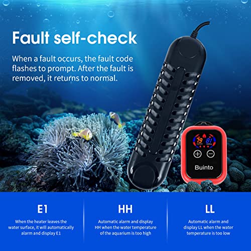 Buinto Fish Tank Heater. Aquarium Heater. Small Pond Heater. 800W. 1200W Double-Tube Heating, Energy Saving and Power Saving. Suitable for Freshwater and Saltwater Aquariums (1200W)